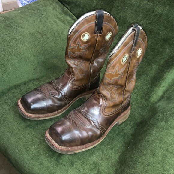 Double-H Antonio DH6134 13" Brown Leather Composite Toe Work Boots Men 9½ 2E EH - Picture 6 of 16